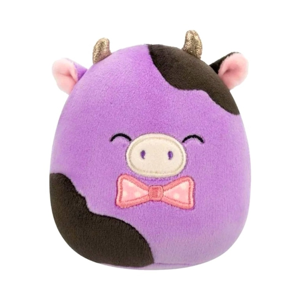 Alexie the Cow Squishmallow with Bow Tie - 8” Squishmallows Purple Plush NWT